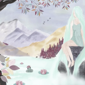 Impression : La femme de la rivière