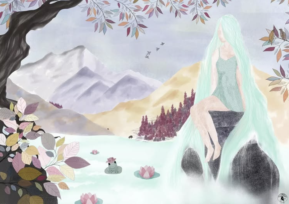 Impression : La femme de la rivière